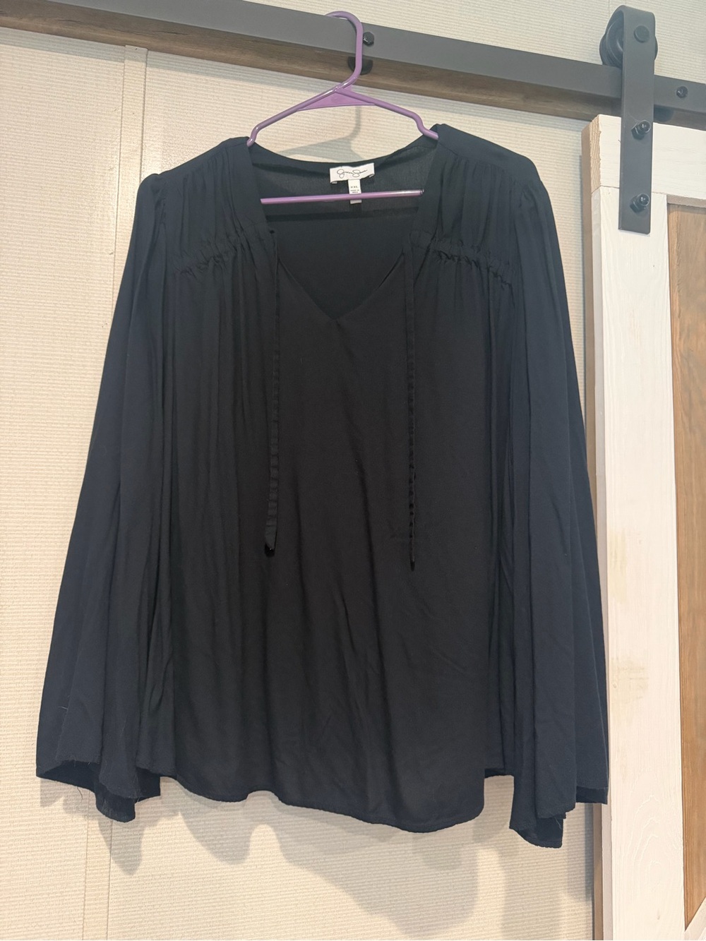 Jessica Simpson Black V-Neck Blouse